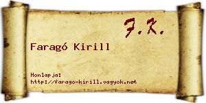 Faragó Kirill névjegykártya
